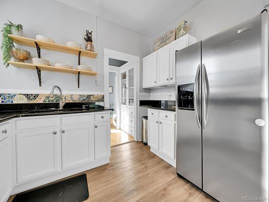 Interior, Kitchen, Stainless Steel Appliances, Wood Texture Flooring