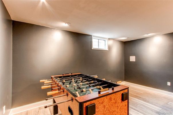 Game Room, Interior, Recessed Lighting, Wood Texture Flooring