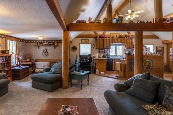 Interior, Kitchen, Living room, Wooden Beams