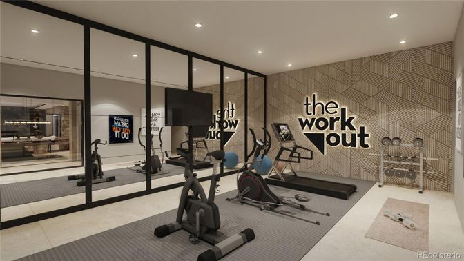Fitness Equipment, Interior, Recessed Lighting