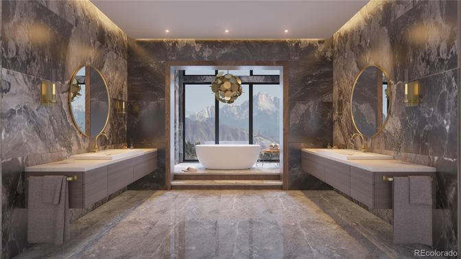 Bathroom, Dual Sink Vanities, Free Standing Baths, Interior, Recessed Lighting