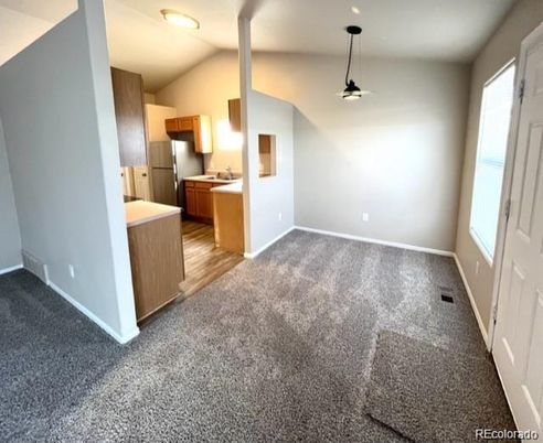 Bathroom, Empty room, Interior, Kitchen, Pendant Lights, Recessed Lighting, Wood Texture Flooring