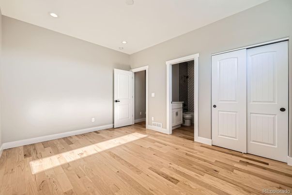 Bathroom, Empty room, Interior, Recessed Lighting, Wood Texture Flooring
