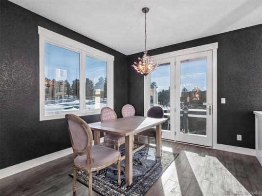Chandelier, Dining room, Interior, Pendant Lights, Wood Texture Flooring