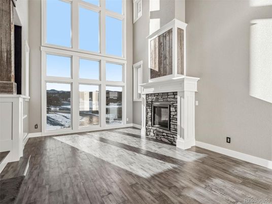 Fireplace, Interior, Wood Texture Flooring