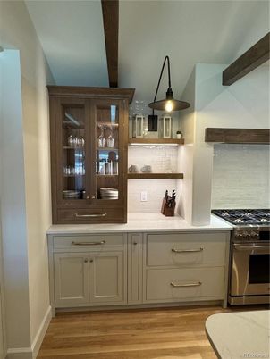 Interior, Kitchen, Stainless Steel Appliances, Wooden Beams, Wood Texture Flooring