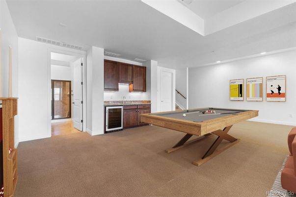 Billiard Table, Game Room, Interior, Recessed Lighting