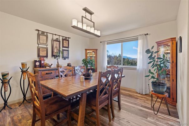 Chandelier, Dining room, Interior, Wood Texture Flooring