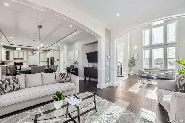 Interior, Kitchen, Living room, Pendant Lights, Recessed Lighting, Stainless Steel Appliances, Wood Texture Flooring
