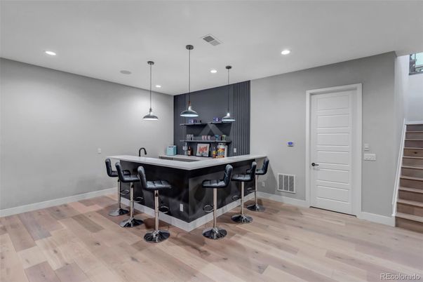 Interior, Pendant Lights, Recessed Lighting, Wood Texture Flooring
