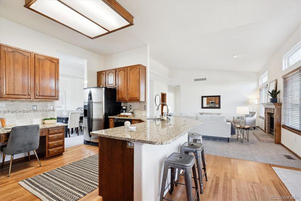 Dining room, Interior, Kitchen, Living room, Wood Texture Flooring