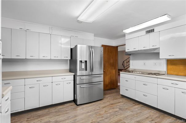 Interior, Kitchen, Stainless Steel Appliances, Wood Texture Flooring