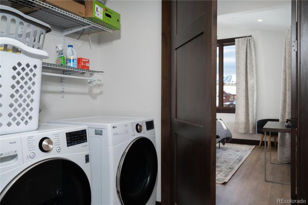 Interior, Recessed Lighting, Utility Closets, Washer, Wood Texture Flooring