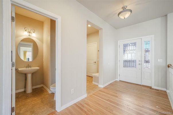 Bathroom, Interior, Recessed Lighting, Wood Texture Flooring