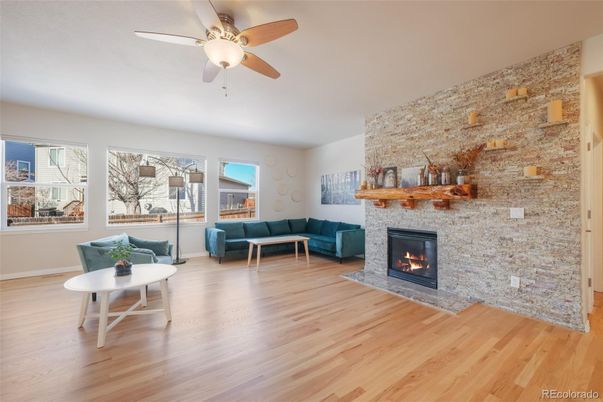 Fireplace, Interior, Living room, Stone Walls, Wood Texture Flooring