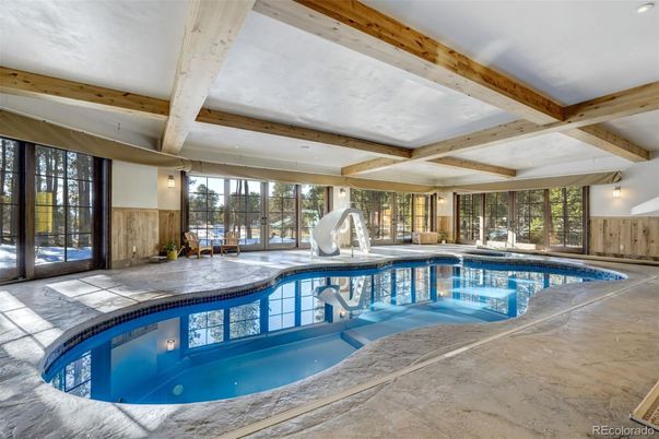Interior, Pool, Wooden Beams