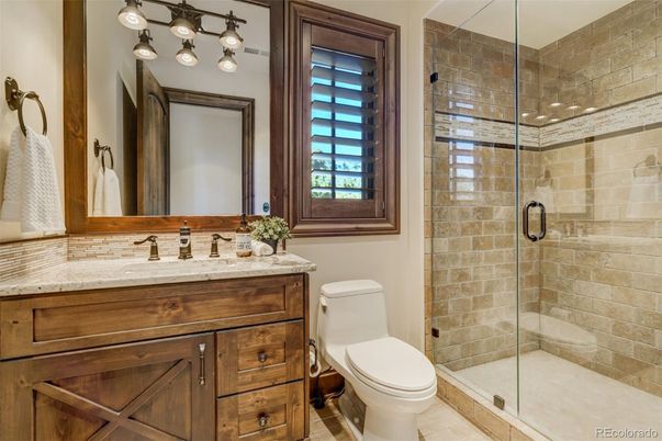 Bathroom, Glass Shower, Interior, Stone Walls