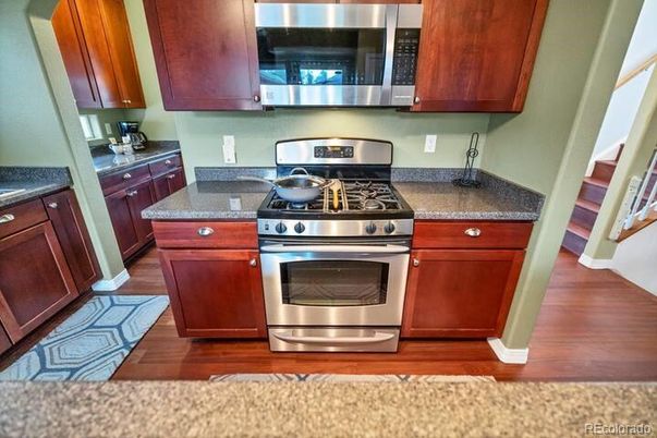 Interior, Kitchen, Stainless Steel Appliances, Wood Texture Flooring