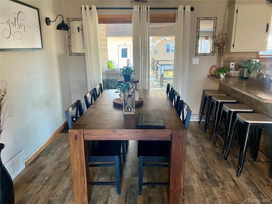 Dining room, Interior, Wood Texture Flooring