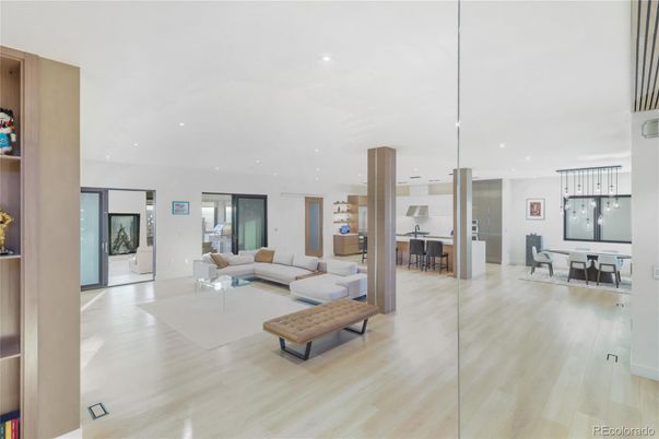 Dining room, Interior, Kitchen, Living room, Pendant Lights, Recessed Lighting, Wood Texture Flooring
