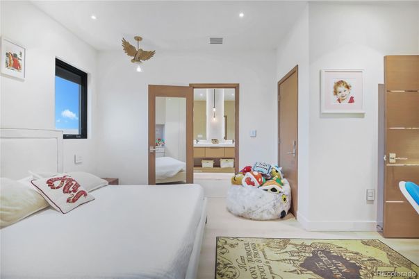 Bedroom, Interior, Pendant Lights, Recessed Lighting