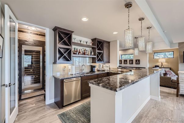 Bedroom, Interior, Kitchen, Pendant Lights, Recessed Lighting, Wood Texture Flooring