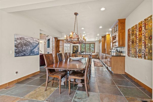 Chandelier, Dining room, Interior, Recessed Lighting