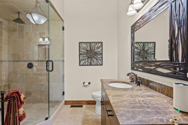 Bathroom, Glass Shower, Interior, Stone Walls