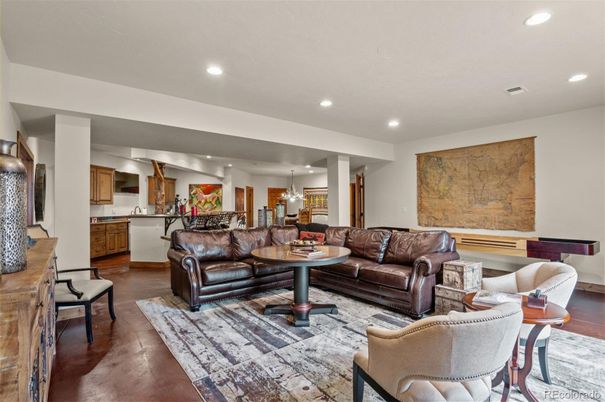 Dining room, Interior, Kitchen, Living room, Pendant Lights, Recessed Lighting, Wood Texture Flooring