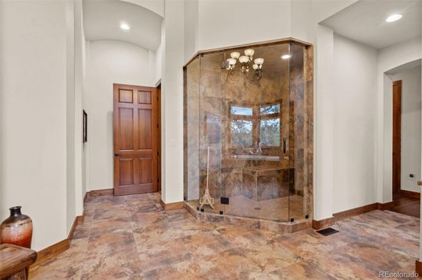 Bathroom, Chandelier, Interior, Recessed Lighting