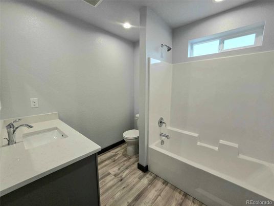 Bathroom, Interior, Recessed Lighting, Wood Texture Flooring