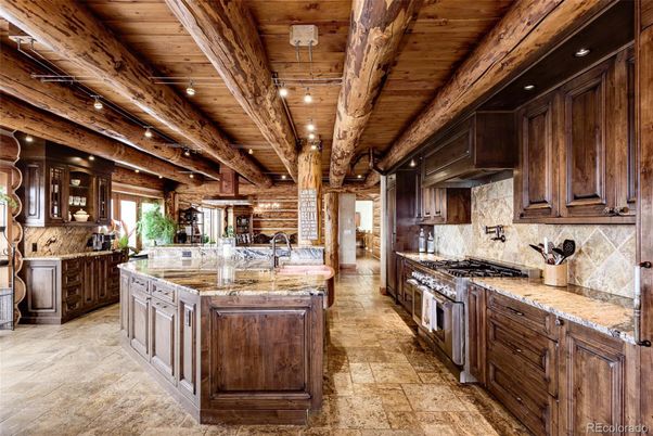 Interior, Kitchen, Recessed Lighting, Stainless Steel Appliances, Wooden Beams, Wooden Ceilings