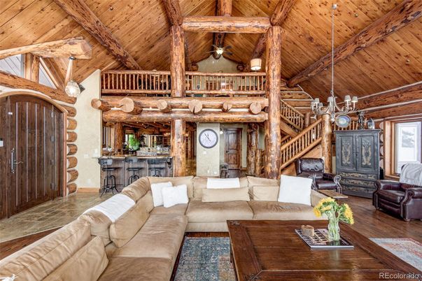 Fireplace, Interior, Living room, Pendant Lights, Wooden Beams, Wooden Ceilings, Wood Texture Flooring