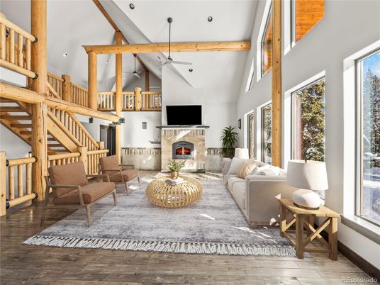 Fireplace, Interior, Living room, Wooden Beams, Wood Texture Flooring