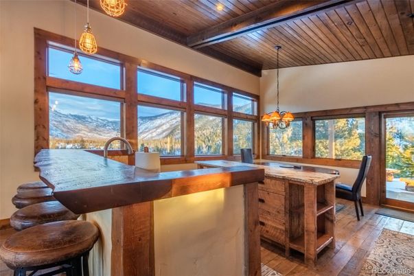 Dining room, Interior, Kitchen, Pendant Lights, Wooden Beams, Wooden Ceilings, Wood Texture Flooring