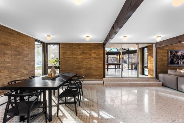 Dining room, Interior, Stone Walls, Wooden Beams