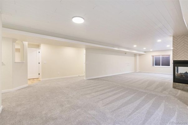 Empty room, Fireplace, Interior, Recessed Lighting