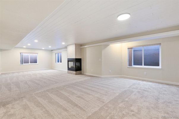 Empty room, Fireplace, Interior, Recessed Lighting