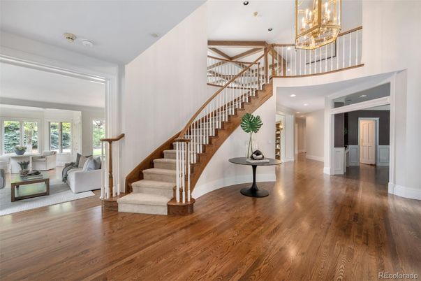 Chandelier, Interior, Recessed Lighting, Wood Texture Flooring