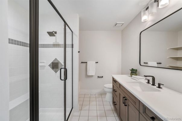 Bathroom, Dual Sink Vanities, Glass Shower, Interior