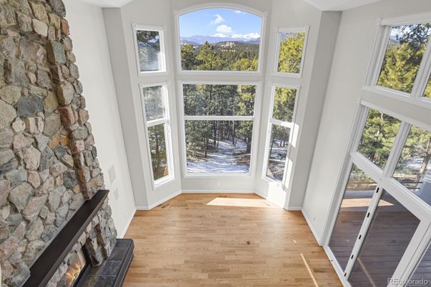 Fireplace, Interior, Stone Walls, Wood Texture Flooring