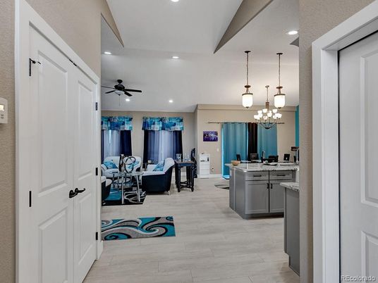 Chandelier, Dining room, Interior, Living room, Pendant Lights, Recessed Lighting, Wood Texture Flooring