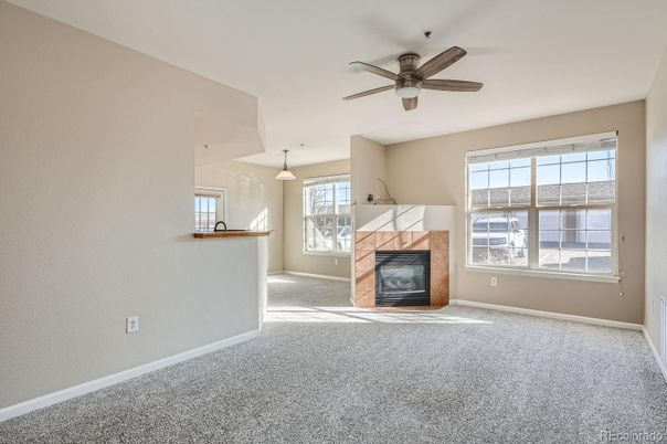 Empty room, Fireplace, Interior, Pendant Lights