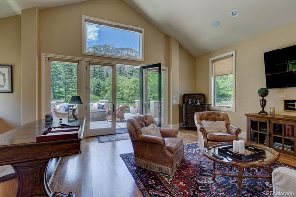 Home Office, Interior, Living room, Recessed Lighting, Wood Texture Flooring