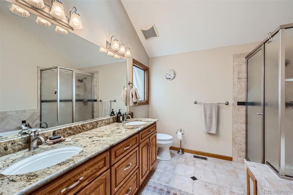 Bathroom, Dual Sink Vanities, Glass Shower, Interior