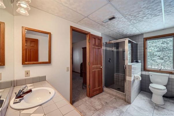 Bathroom, Glass Shower, Interior, Tile Countertops