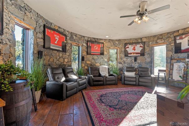 Interior, Stone Walls, Wood Texture Flooring