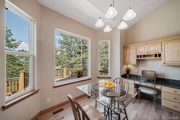Chandelier, Home Office, Interior, Wood Texture Flooring