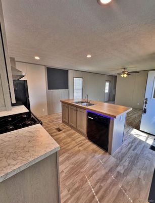 Interior, Kitchen, Recessed Lighting, Wood Texture Flooring