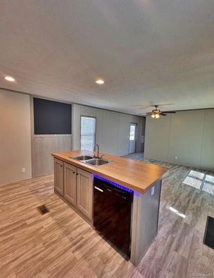 Interior, Kitchen, Recessed Lighting, Wood Texture Flooring